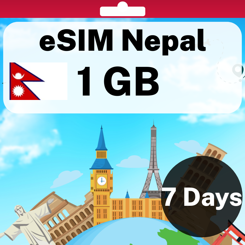 尼泊尔eSIM 卡- 1 GB - 7 天