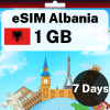 eSIM Albania - 1 GB - 7 Days