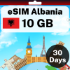 eSIM Albania - 10 GB - 30 Days