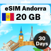 eSIM Andorra - 20 GB - 30 Days