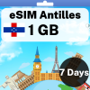 eSIM Antilles - 1 GB - 7 Days