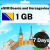 eSIM Bosnia and Herzegovina - 1 GB - 7 Days