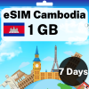 eSIM Cambodia - 1 GB - 7 天