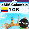 eSIM Colombia - 1 GB - 7 Days