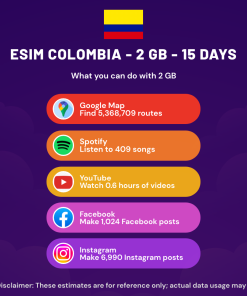 eSIM Colombia - 2 GB - 15 Days