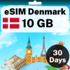 eSIM Denmark - 10 GB - 30 Days