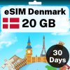 eSIM Denmark - 20 GB - 30 Days