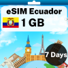 eSIM Ecuador - 1 GB - 7 Days