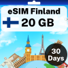 eSIM Finland - 20 GB - 30 Days