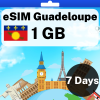 eSIM Guadeloupe - 1 GB - 7 Days