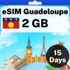 eSIM Guadeloupe - 2 GB - 15 Days