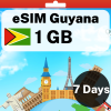 eSIM Guyana - 1 GB - 7 Days