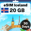 eSIM Iceland - 20 GB - 30 Days