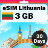 eSIM Lithuania - 3 GB - 30 天