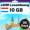 eSIM Luxembourg - 10 GB - 30 Days