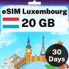 eSIM Luxembourg - 20 GB - 30 Days