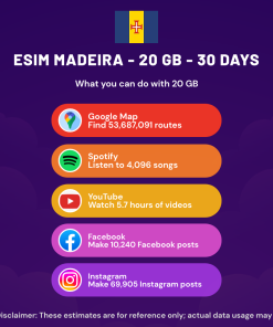 eSIM Madeira - 20 GB - 30 Days