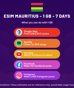 eSIM Mauritius - 1 GB - 7 Days