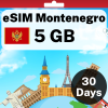 eSIM Montenegro - 5 GB - 30 Days
