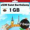 eSIM Saint Barthélemy - 1 GB - 7 Days