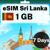 eSIM Sri Lanka - 1 GB - 7 Days