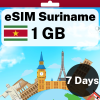 eSIM Suriname - 1 GB - 7 Days