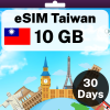 eSIM Taiwan - 10 GB - 30 Days