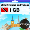 eSIM Trinidad and Tobago - 1 GB - 7 Days