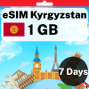 eSIM 吉尔吉斯斯坦 - 1 GB - 7 天