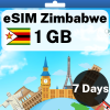 eSIM 津巴布韦 - 1 GB - 7 天