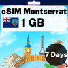 eSIM 蒙特塞拉特 - 1 GB - 7 天