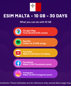 eSIM 马耳他 - 10 GB - 30 天