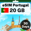 eSIM 포르투갈 - 20GB - 30일