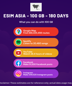 eSIM Asia - 100 GB - 180 天