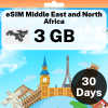 eSIM Middle East and North Africa - 3 GB - 30 Days