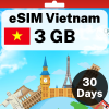 越南 eSIM 卡 - 3 GB - 30 天