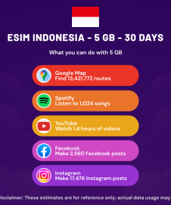 eSIM Indonesia - 5 GB - 30 Days