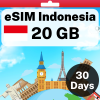 eSIM 印度尼西亚 - 20 GB - 30 天