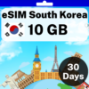 eSIM Corea del Sur - 10 GB - 30 Días
