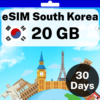eSIM South Korea - 20 GB - 30 Days