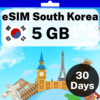 eSIM Corea del Sur - 5 GB - 30 Días