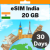 eSIM 인도 - 20GB - 30일