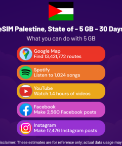 eSIM 팔레스타인, 상태 - 5GB - 30일