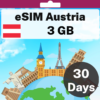 eSIM 奥地利 - 3 GB - 30 天