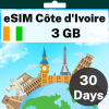 eSIM Côte d'Ivoire - 3 GB - 30 Days