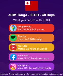 eSIM Tonga - 10 GB - 30 Días