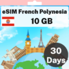 eSIM 프렌치 폴리네시아 - 10GB - 30일