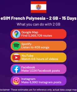 eSIM 프렌치 폴리네시아 - 2GB - 15일