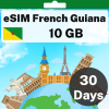 eSIM French Guiana - 10 GB - 30 Days