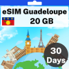 eSIM Guadeloupe - 20 GB - 30 Days